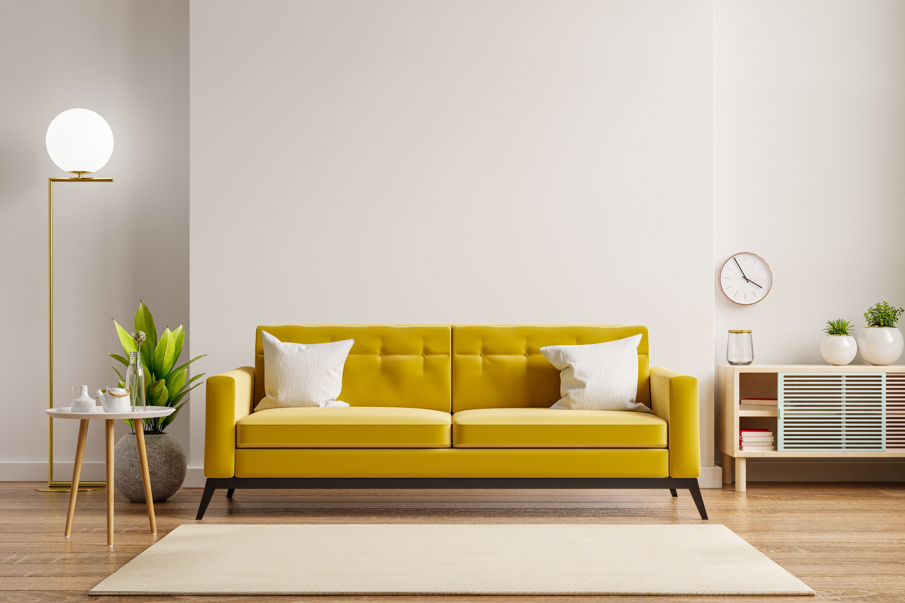 a minimalistic living room