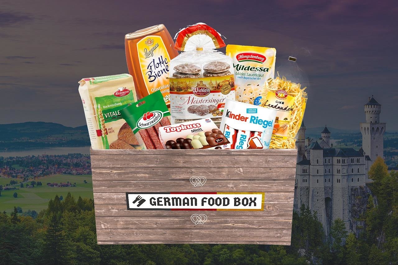 box filled with german foods