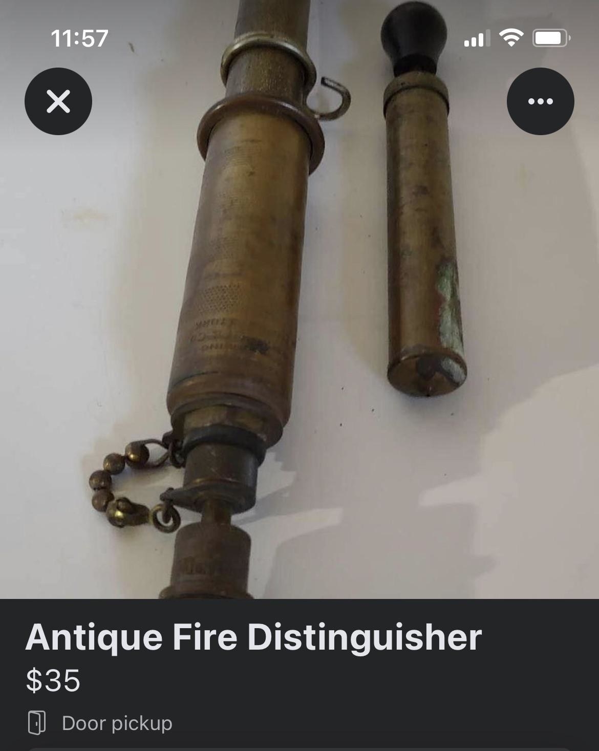 Market post for &quot;Antique Fire Distinguisher&quot;