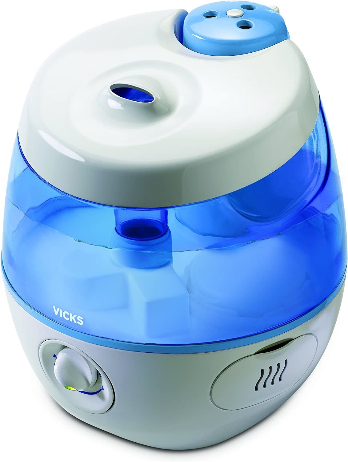 a vicks humidifier against a blank background