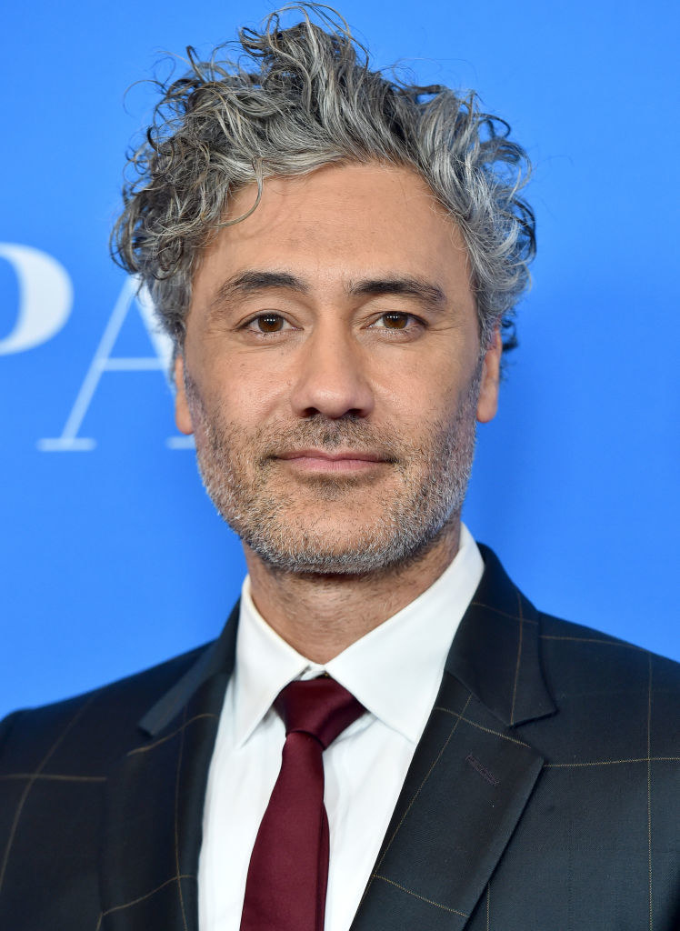 Close-up of Taika in a tie