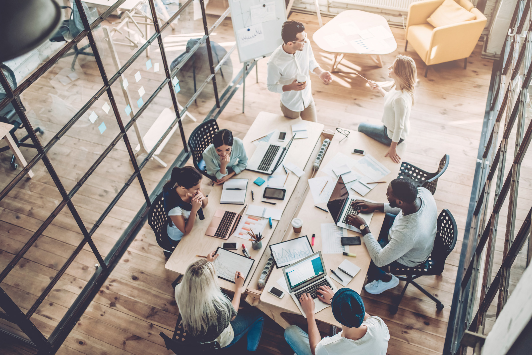 People working in an office