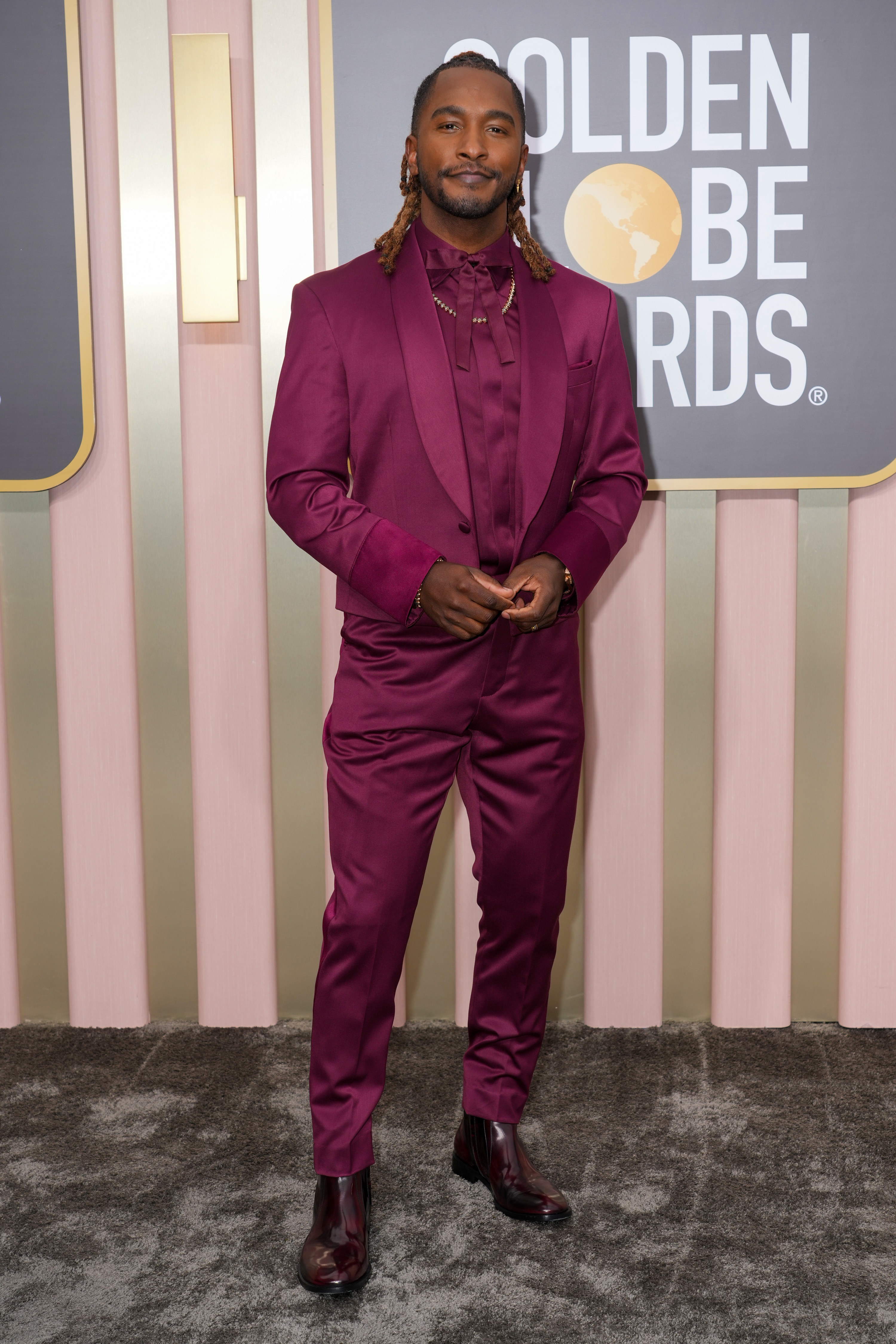 Louis Vuitton on X: .@BarryKeoghan in #LouisVuitton at the 80th Annual  #GoldenGlobeAwards. The actor wore a custom-made pale blue double-breasted  cropped suit paired with derby shoes.  / X