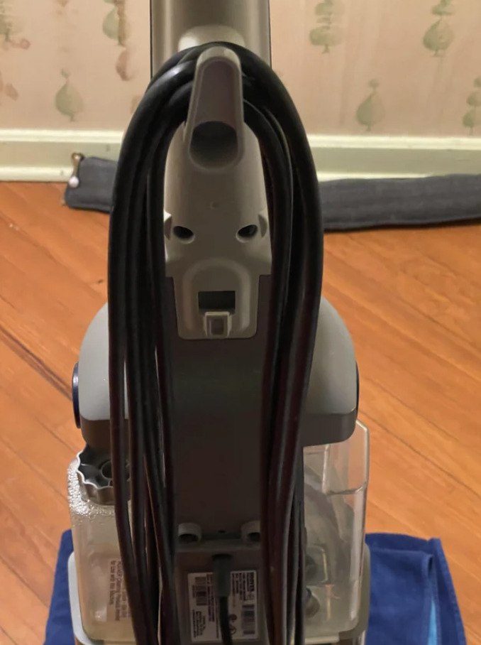 Upright vacuum cleaner with what looks like a scary face