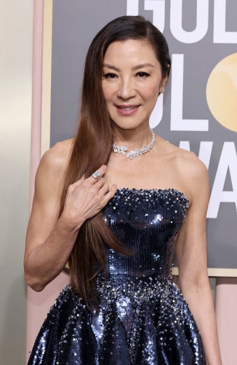 A close up on Michelle Yeoh