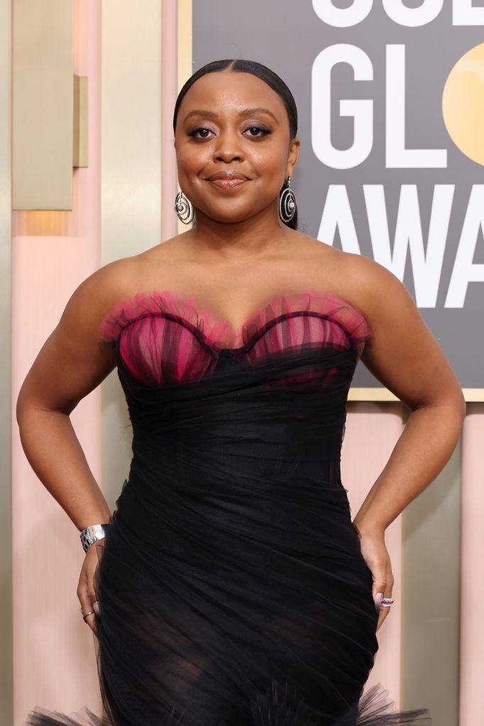 A closeup on Quinta Brunson