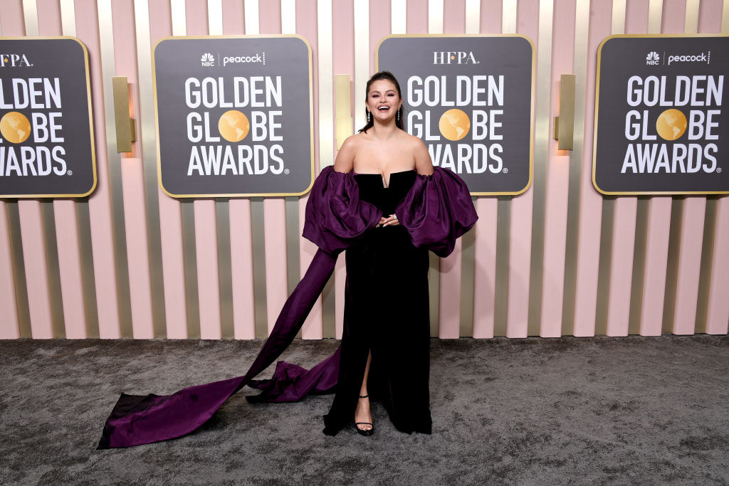 Selena Gomez attends the 80th Annual Golden Globe Awards in a gown