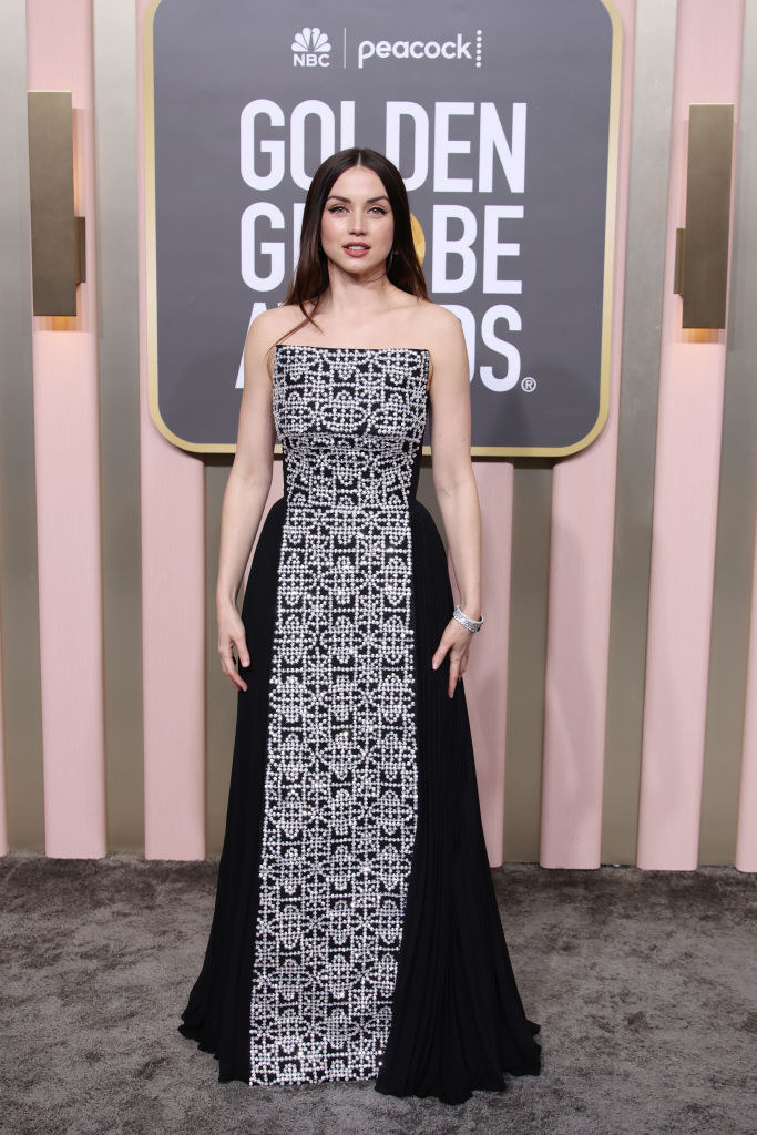 Ana de Armas attends the 80th Annual Golden Globe Awards in a gown