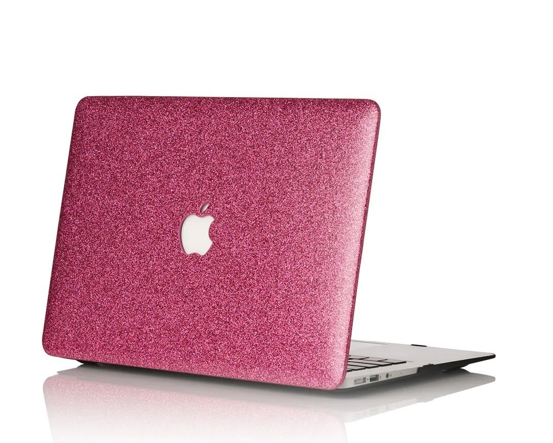 the pinkberry glitter case on a macbook