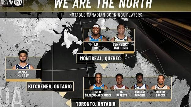 Someone at NBA on TNT must have missed geography class, because last night the show paid tribute to Canadian ballers that misplaced Toronto, Montreal, Kitchener
