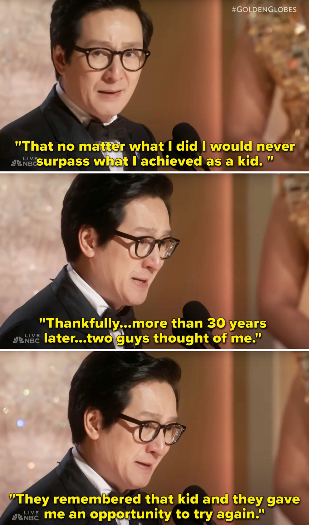 Ke Huy Quan Golden Globes Speech Reactions