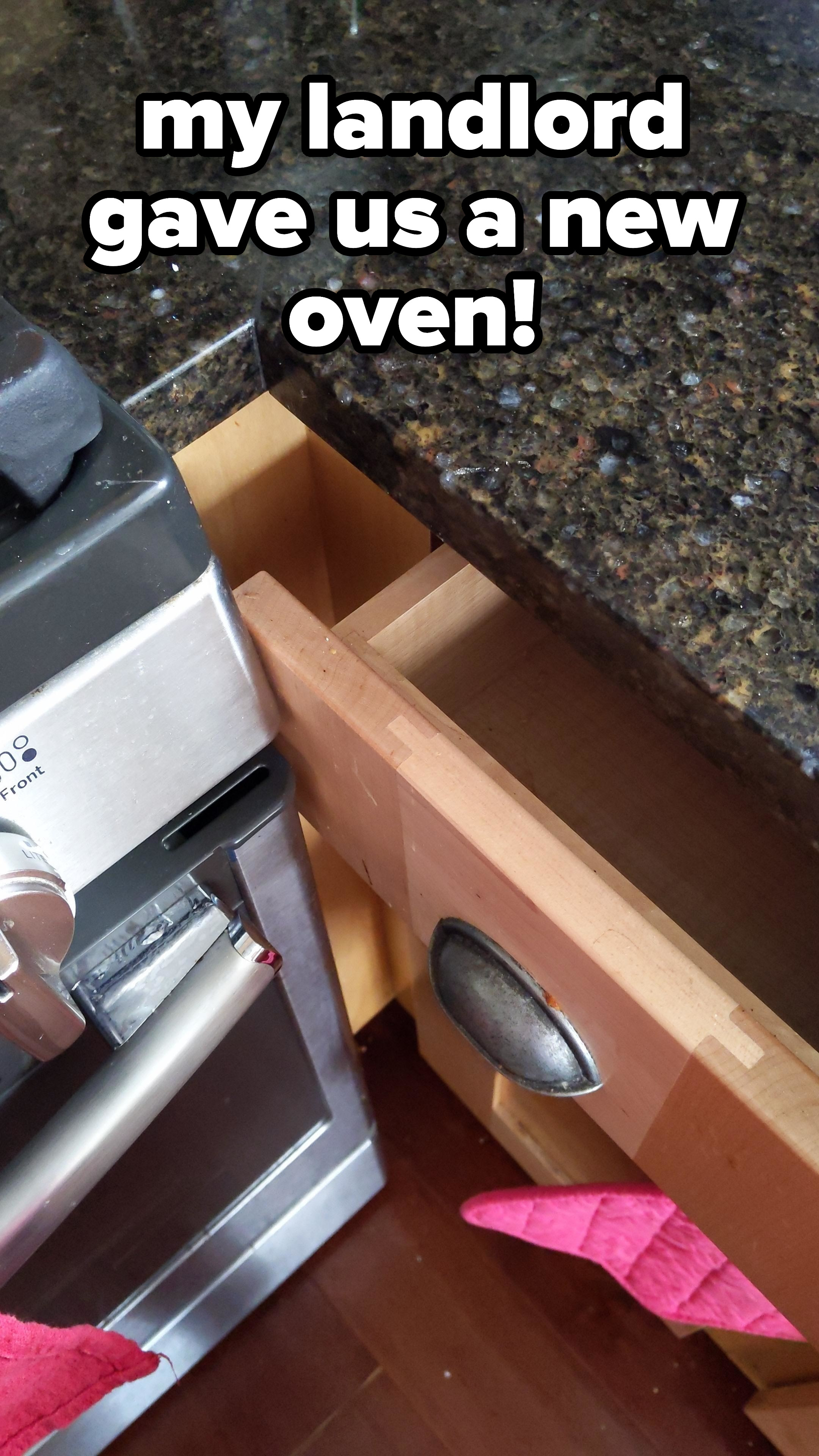 oven blocking a drawer from opening