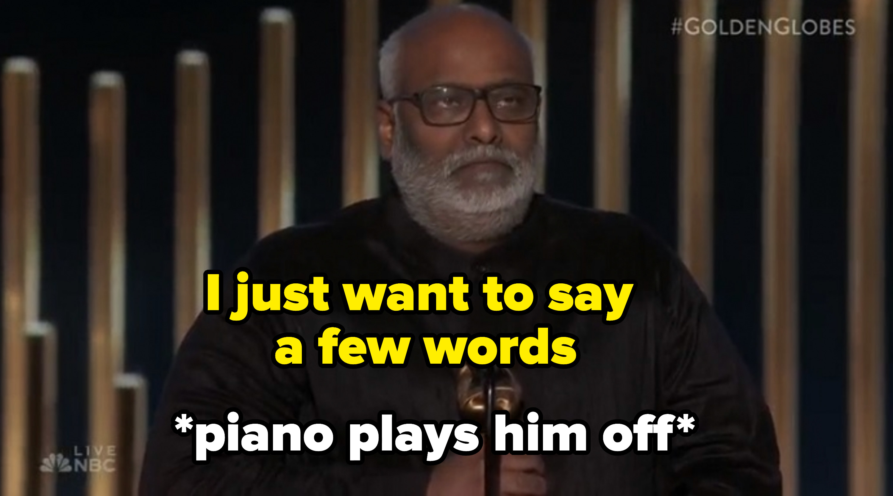 Keeravani getting played off