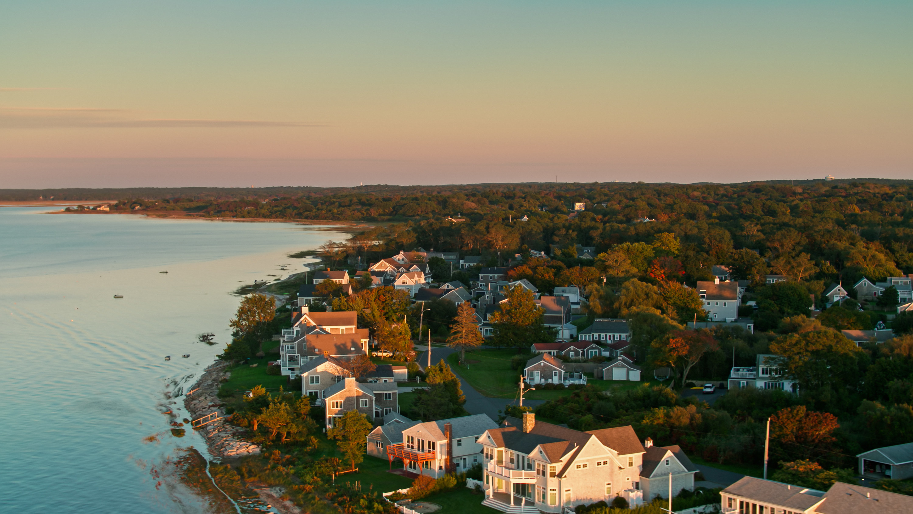 aerial view of homes on Cape Cod
