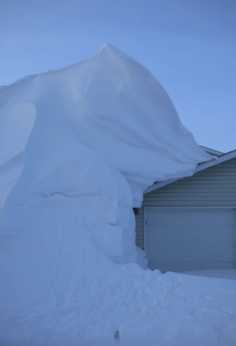 Snow covering a house