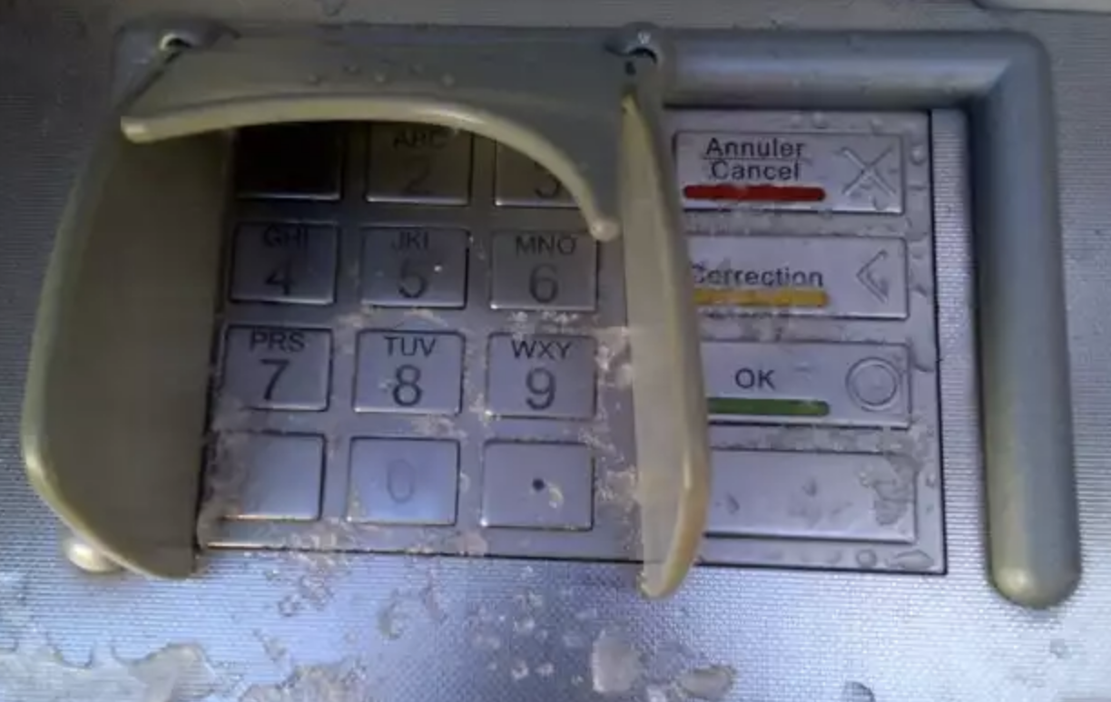 A frozen ATM