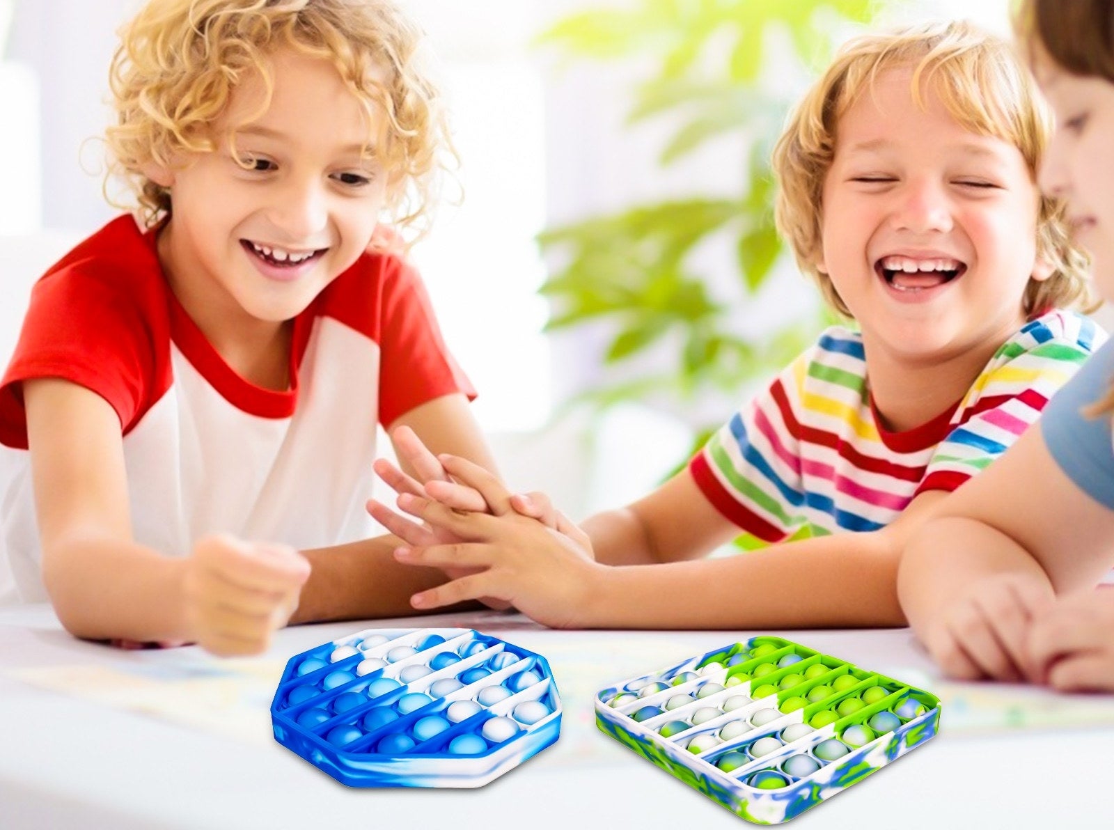 Kids playing with fidget toys