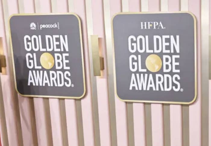 Two Golden Globes signs