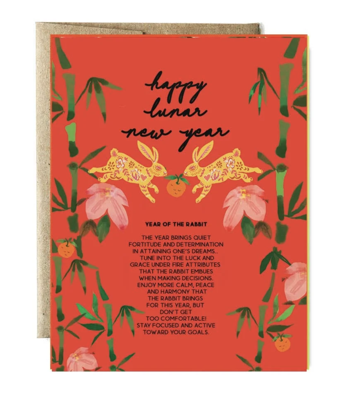 Red Lunar New Year Card with a lesson.