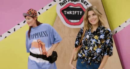 two women in a thrift store ad