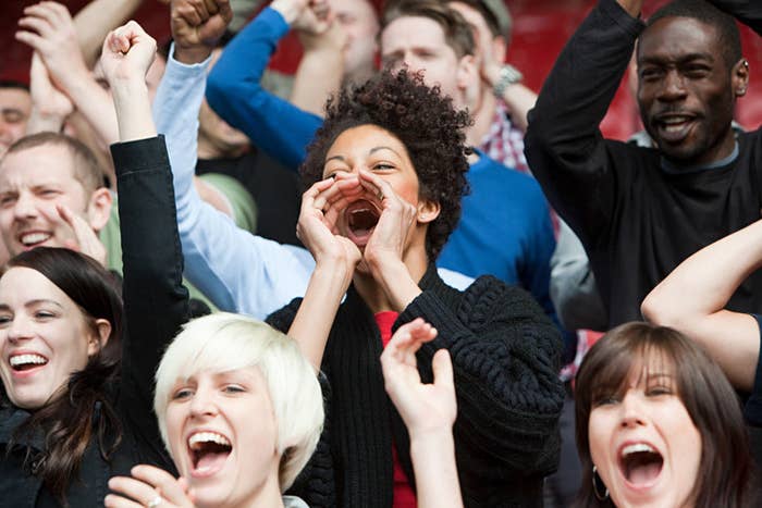 People cheering