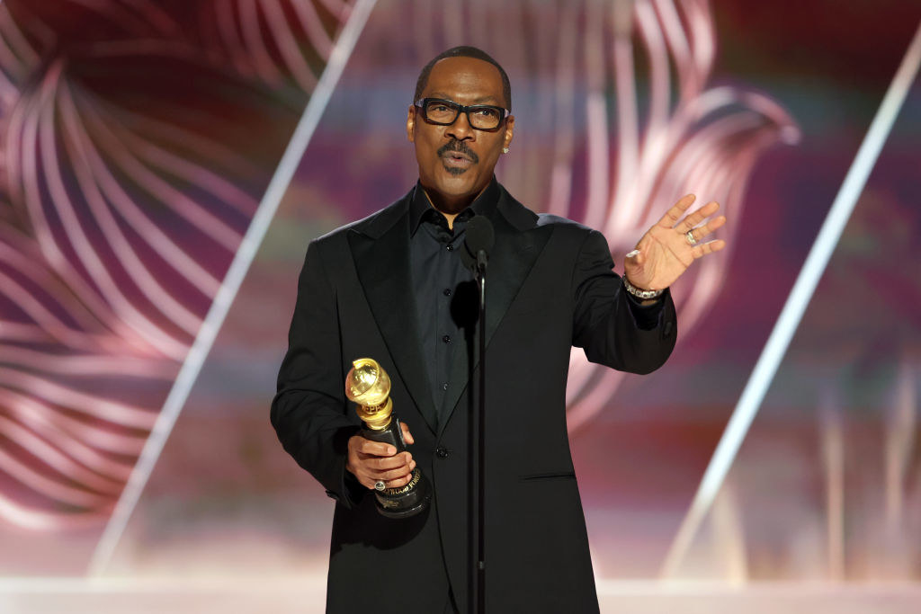 Honoree Eddie Murphy accepts the Cecil B. DeMille Award onstage at the 80th Annual Golden Globe Awards