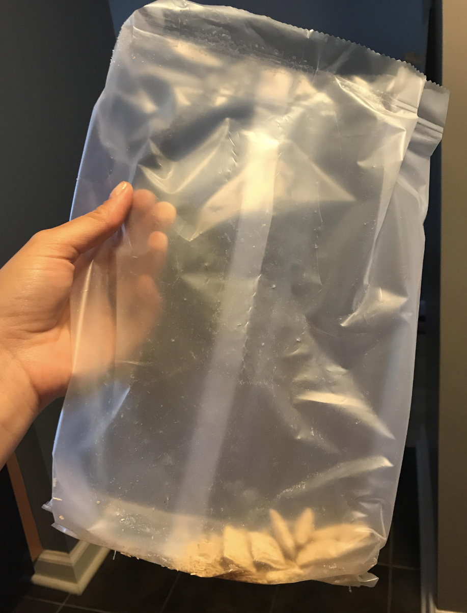 A bag with hardly any cereal