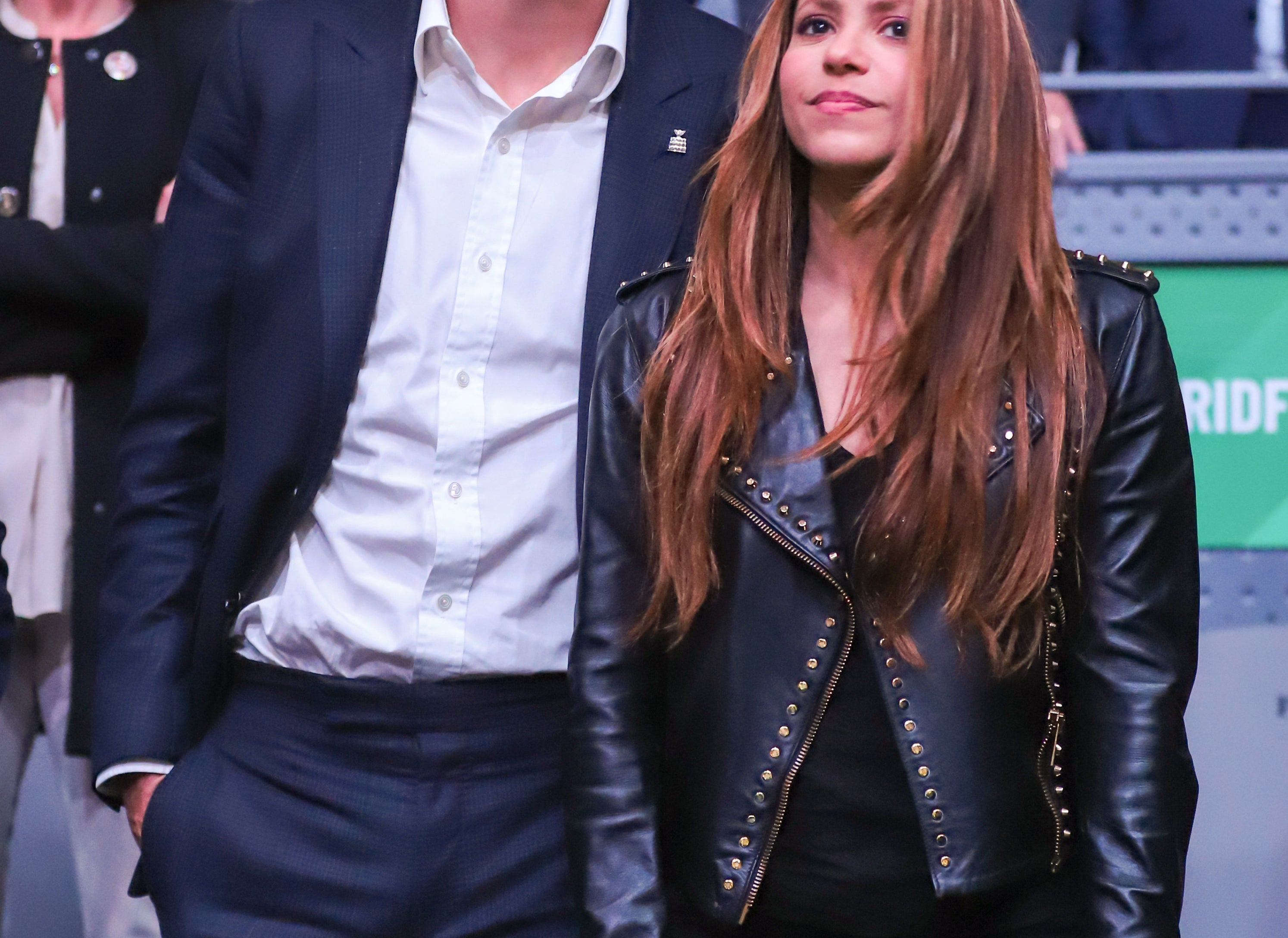 A closeup of Shakira and Gerard