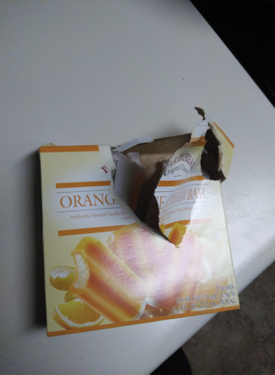 A box torn open wrongly
