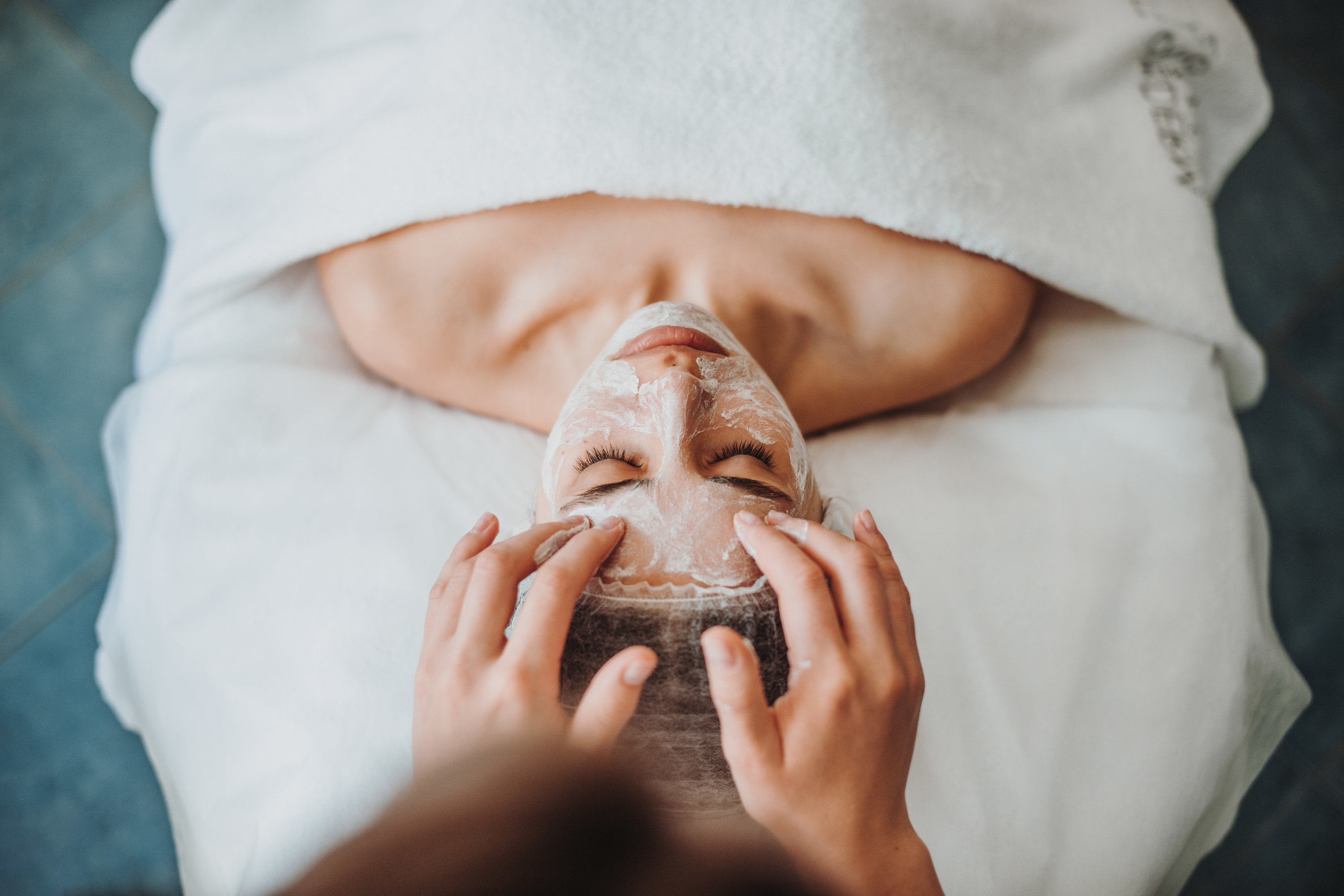 A woman getting a facial