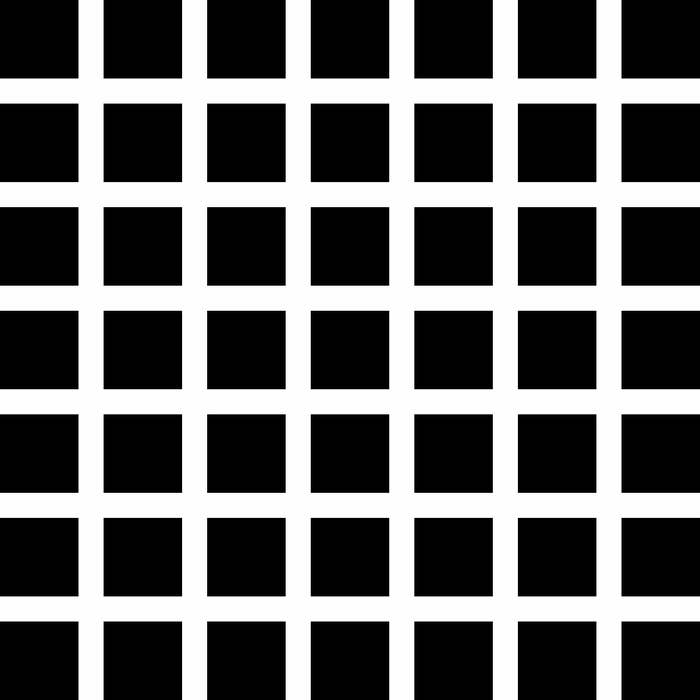 White grid on a black background