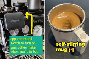 app controlled on/off switch and self-stirring mug 