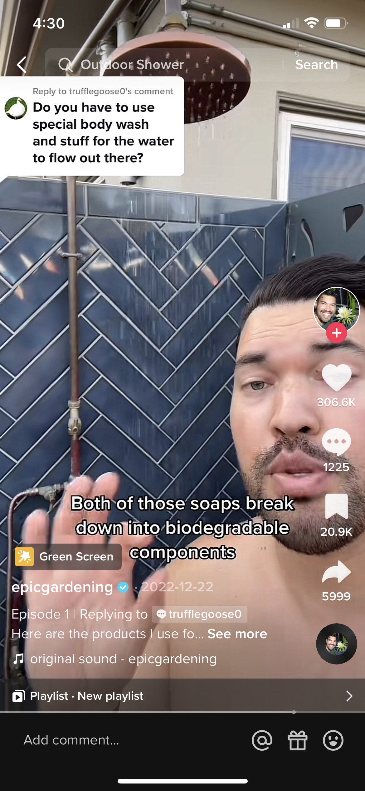 Kevin explaining that he can&#x27;t use normal soaps in his shower because they&#x27;d harm the plants