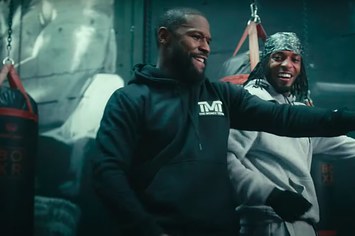 Armani White and Floyd Mayweather pictured in new music video