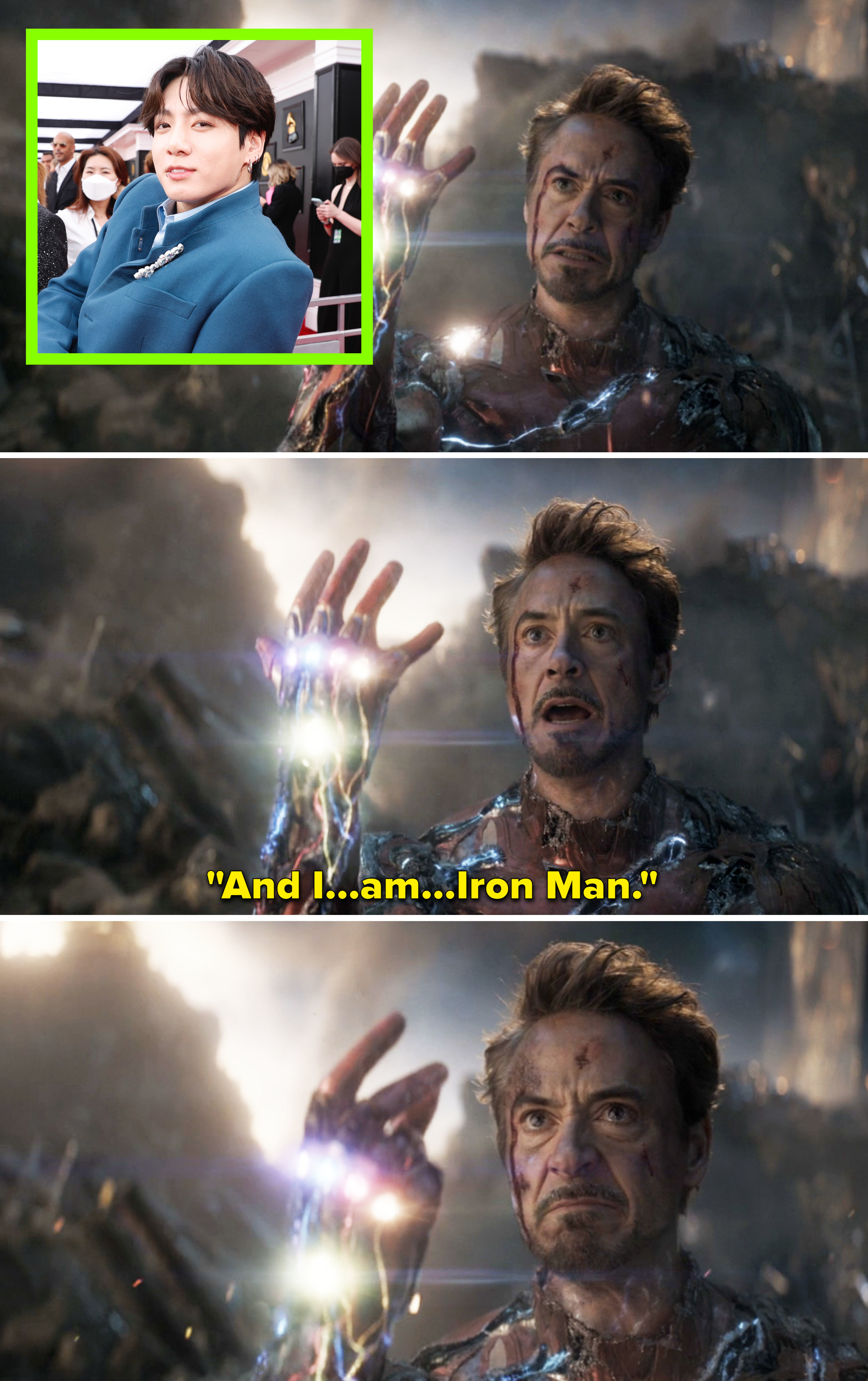 Robert Downey Jr saying &quot;I am Iron Man&quot;