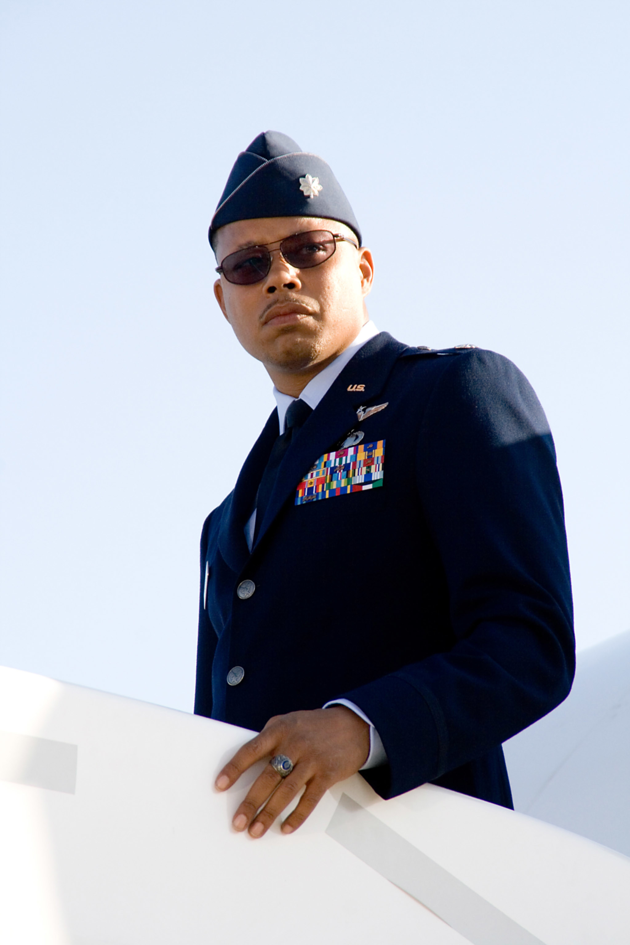 Close-up of Terrence in a military uniform