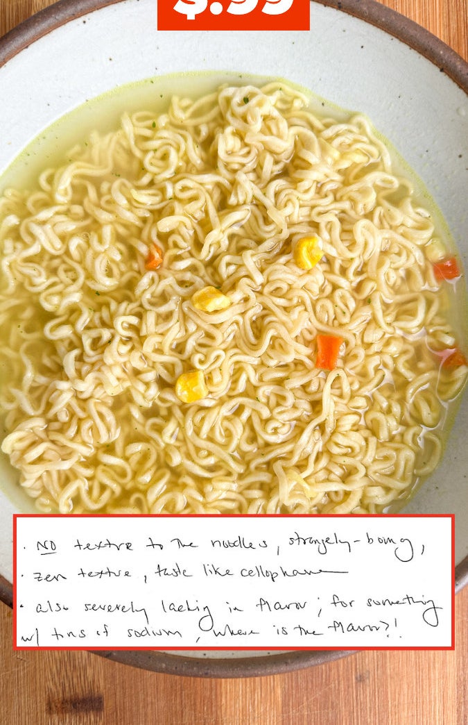 $.99 for cup noodles, that have no texture to the noodles, as written in notes