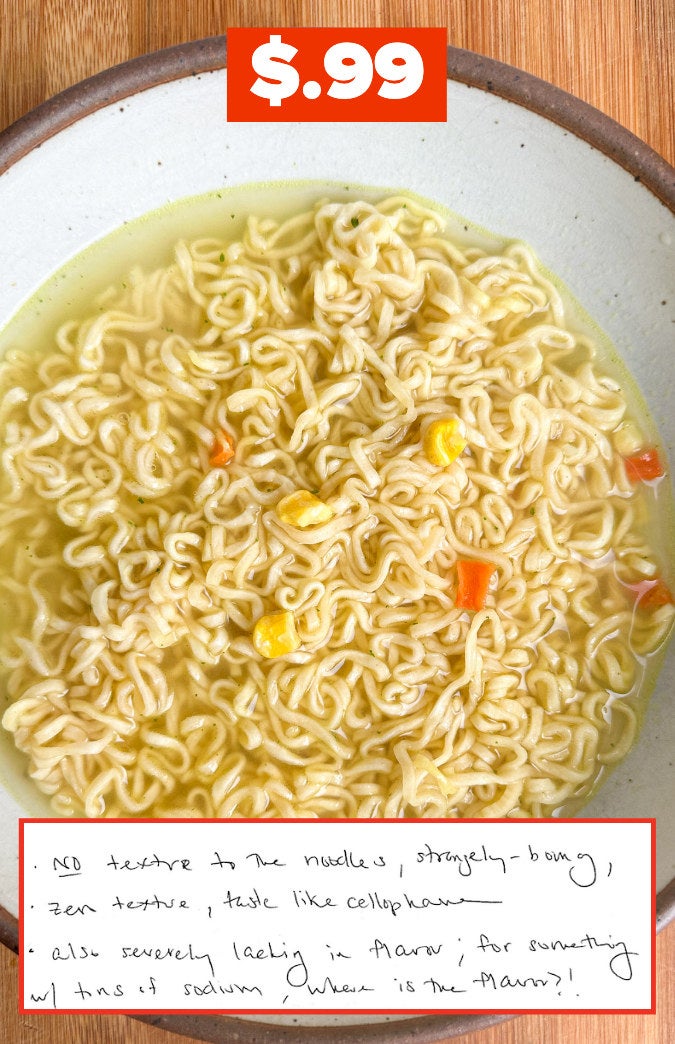 $.99 for cup noodles, that have no texture to the noodles, as written in notes