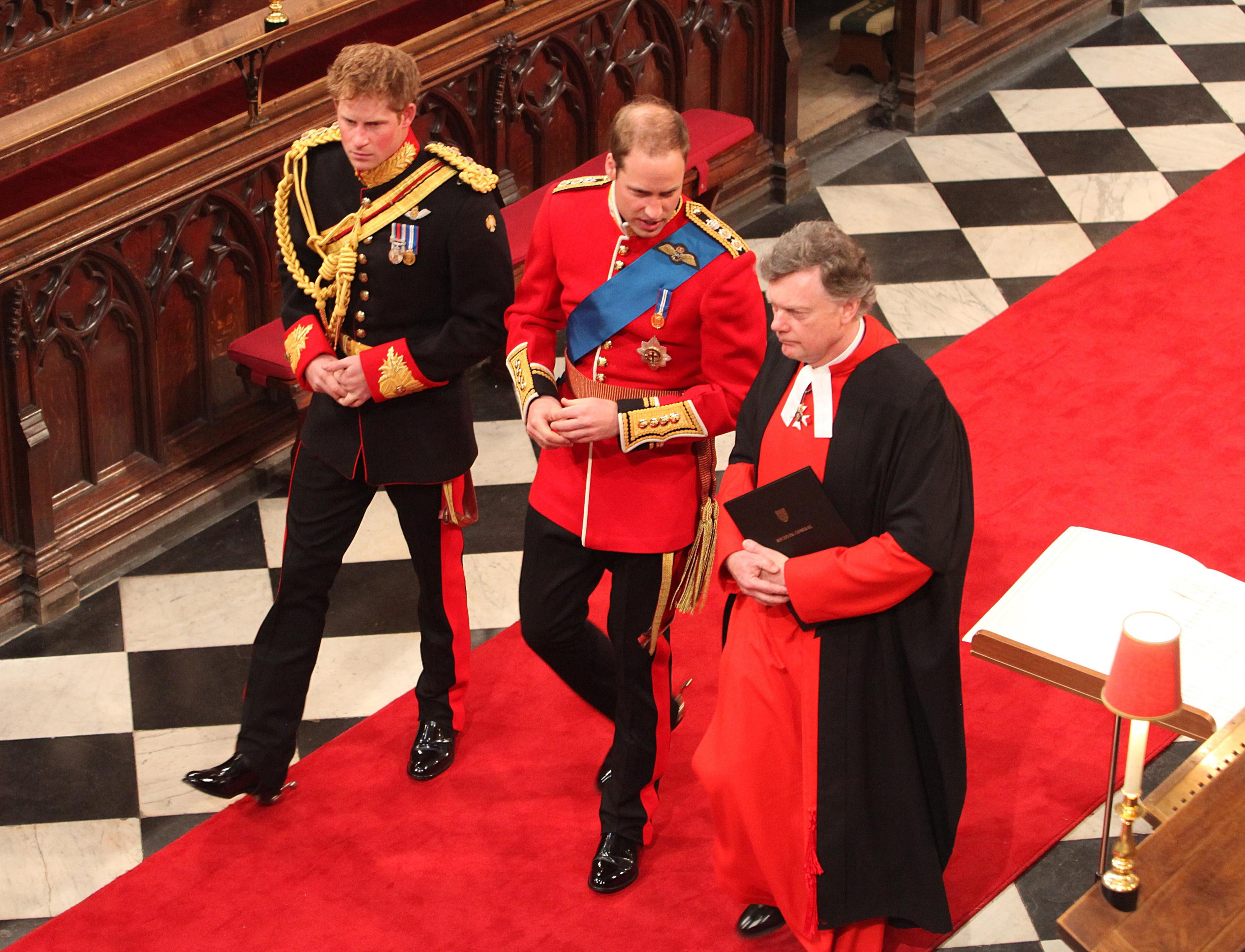 Prince Harry and Prince William on Prince William&#x27;s wedding day