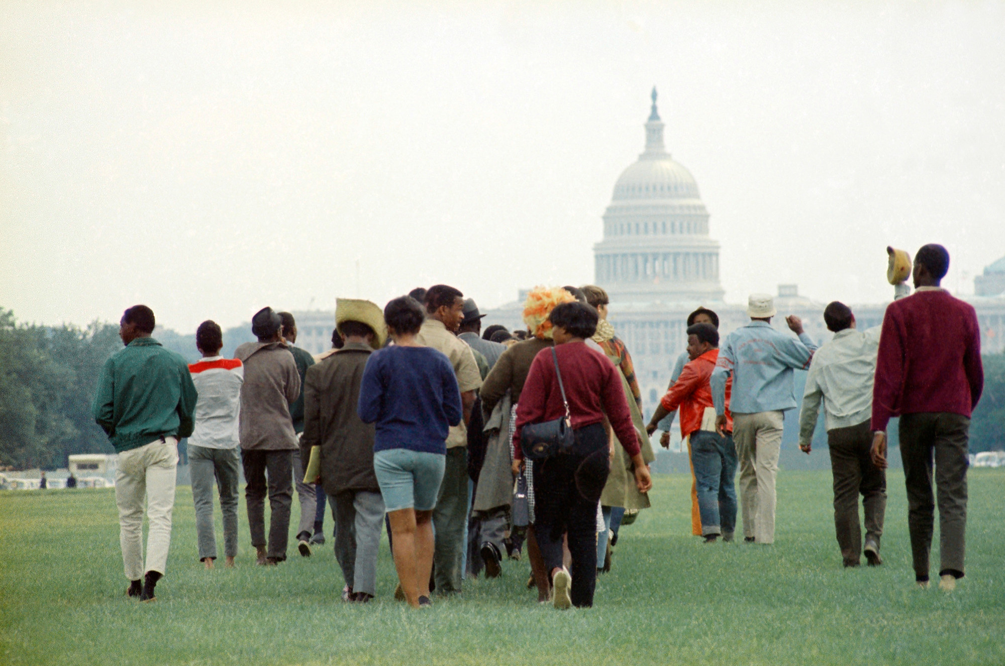 Attendees walk towards the US Capitol as part of the March on Washington.