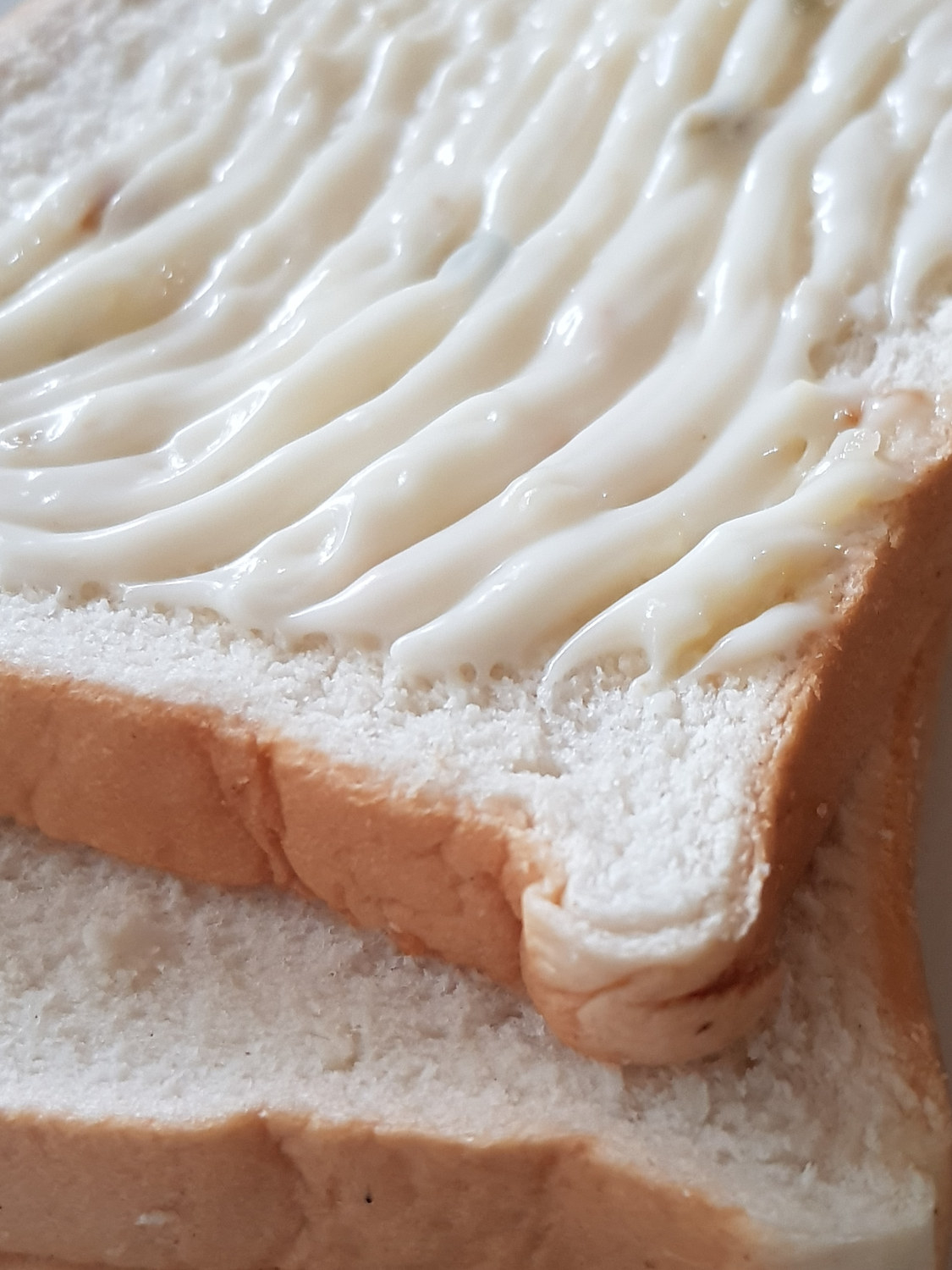 Mayo on white bread.