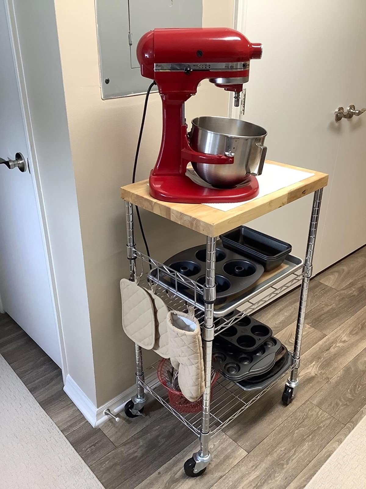 Reviewer image of cart in their kitchen