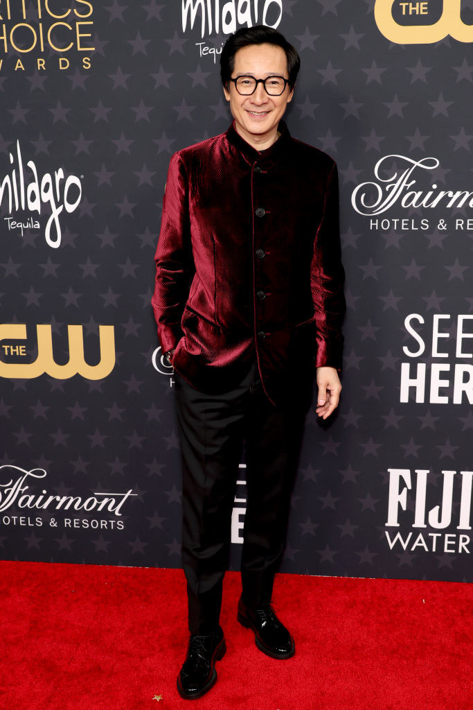 Ke Huy Quan attends the 28th Annual Critics Choice Awards in a red velvet suit