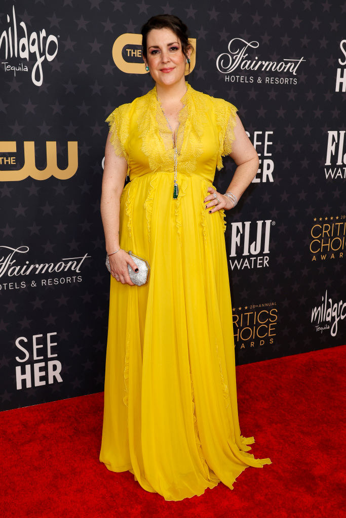Melanie Lynskey attends the 28th Annual Critics Choice Awards in a yellow gown