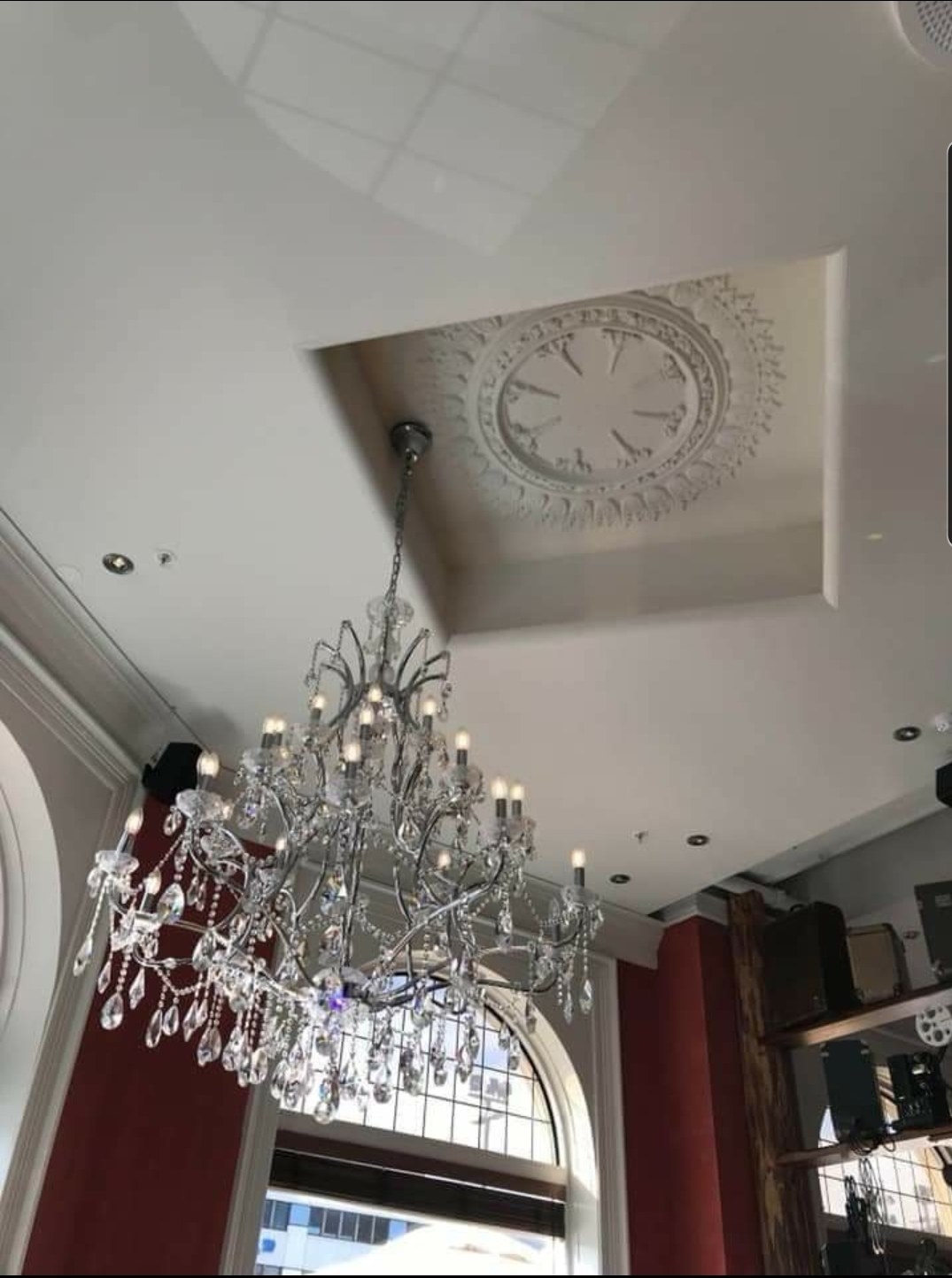 off-center chandelier