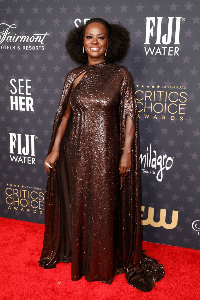 Viola Davis attends the 28th Annual Critics Choice Awards in a glittery gown