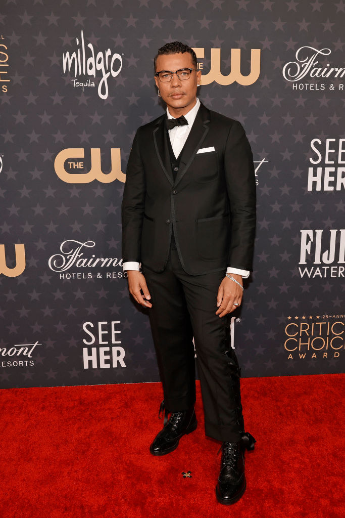 Ismael Cruz Córdova attends the 28th Annual Critics Choice Awards in a suit