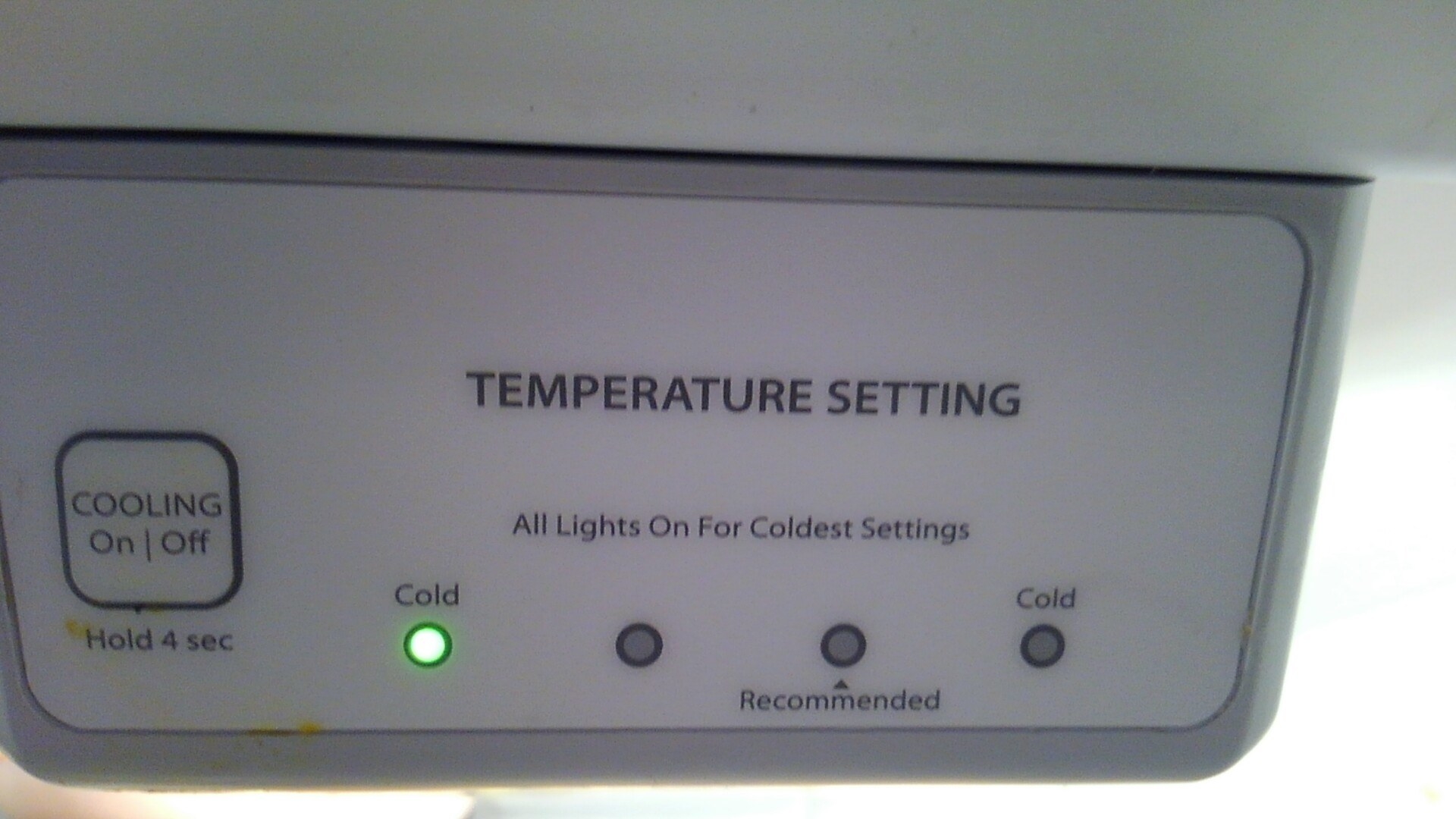 temperature settings that only have cold