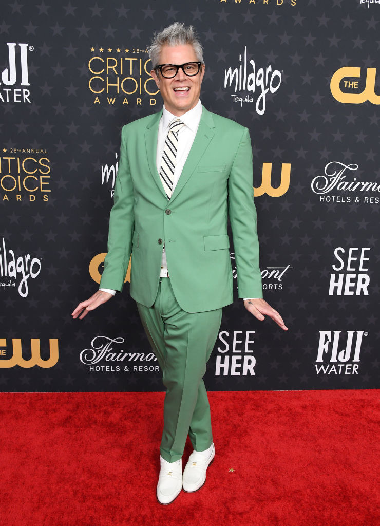 Johnny Knoxville arrives at the 28th Annual Critics Choice Awards in a colorful suit