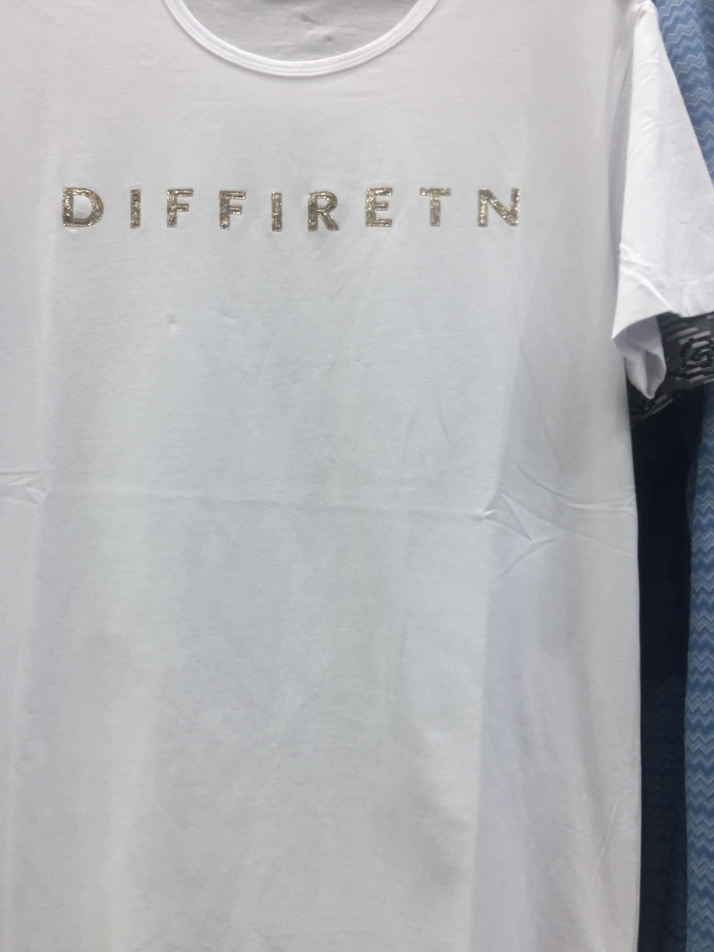 shirt that says &quot;diffiretn&quot;